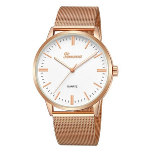 Montres Quartz Femmes en Acier Cadran Rond