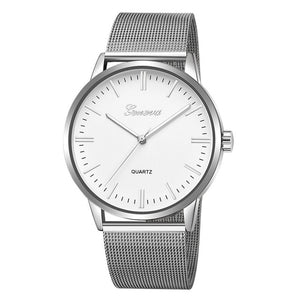 Montres Quartz Femmes en Acier Cadran Rond