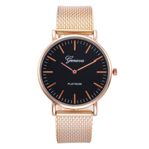 Montres Quartz Femmes en Acier Cadran Rond