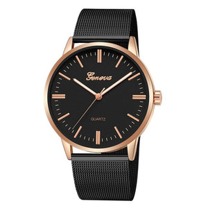 Montres Quartz Femmes en Acier Cadran Rond